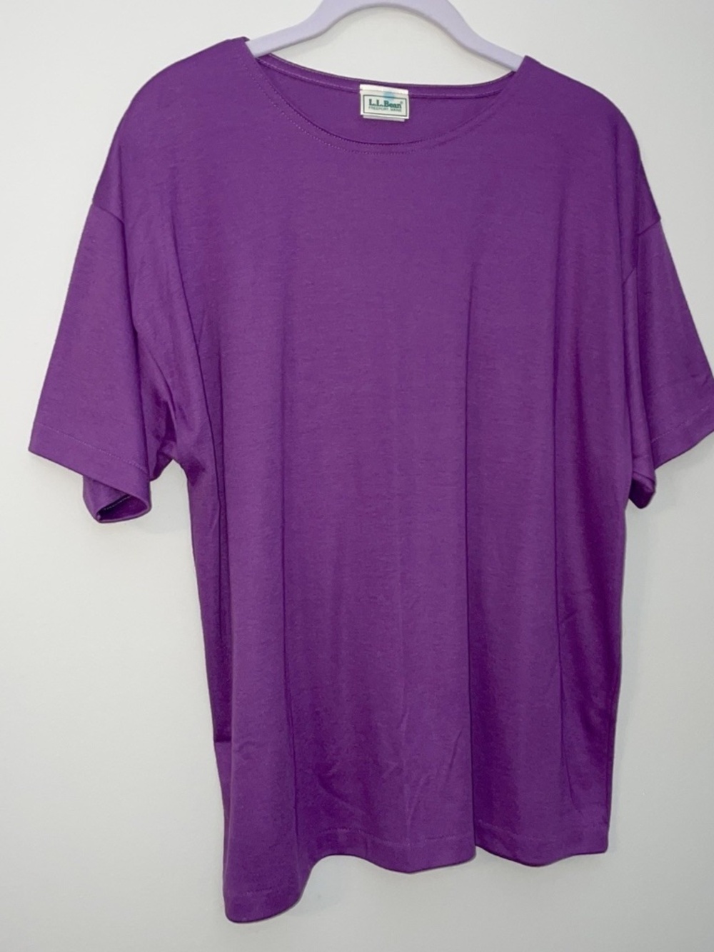 L.L. Bean T Shirt XL Women's Purple Short Sleeve Vtg